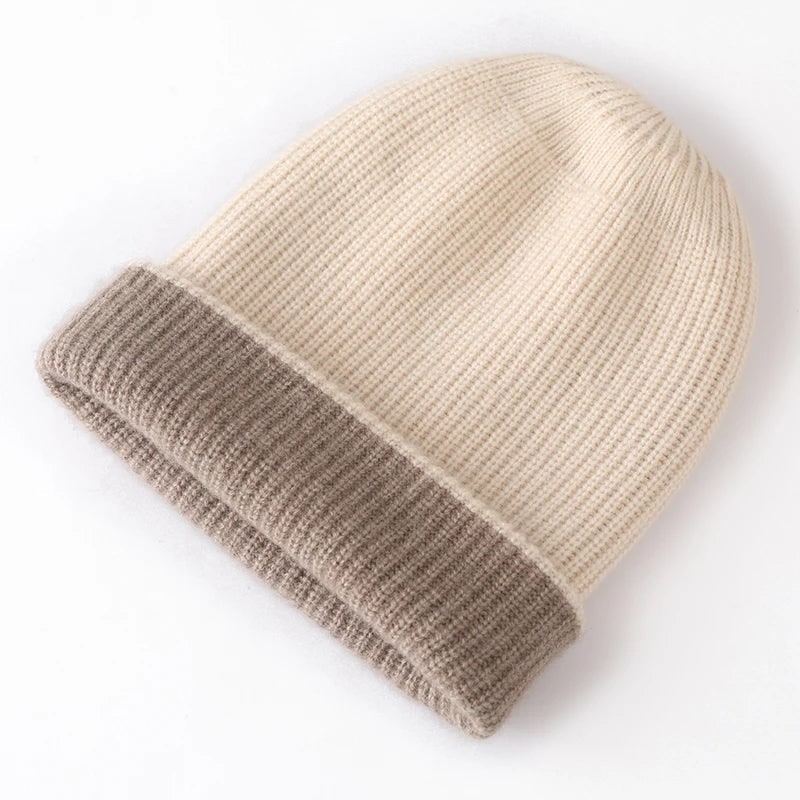 Men's Reversible Slouchy Winter Beanie with Ribbed Knit and Fold-Over Cuff - Image 4