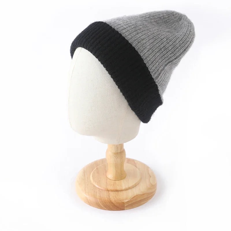 Men's Reversible Slouchy Winter Beanie with Ribbed Knit and Fold-Over Cuff - Image 6