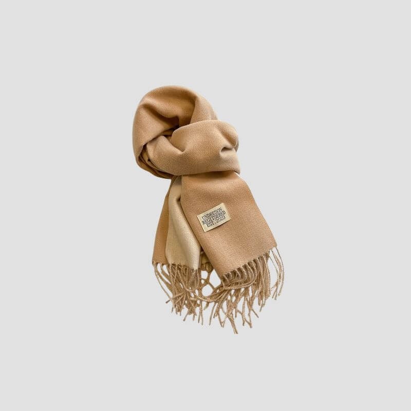 Men's Reversible Winter Scarf with Knit Fringe and Twisted Tassels - Image 1