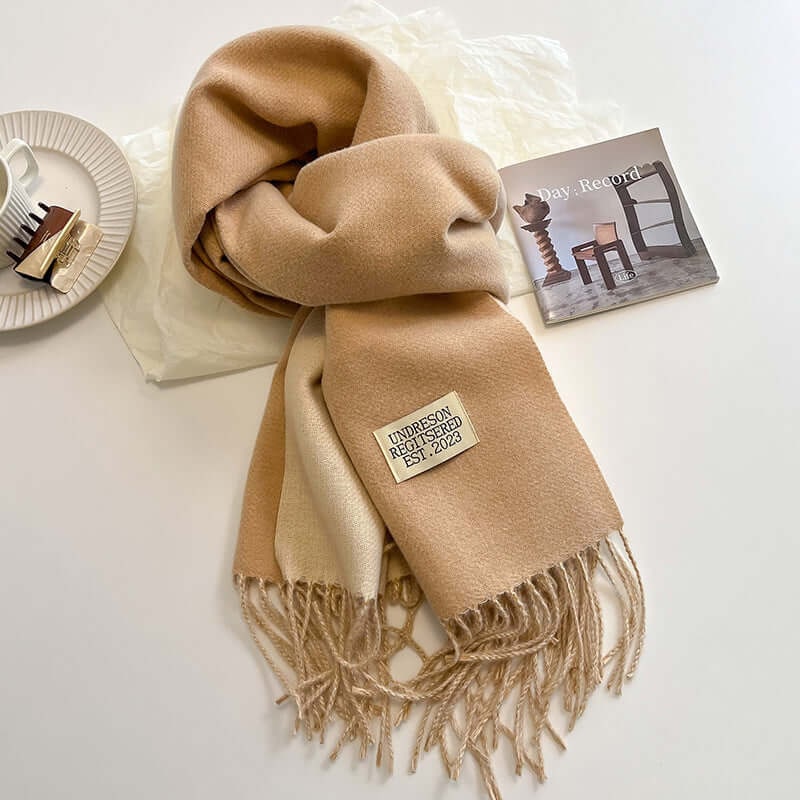 Men's Reversible Winter Scarf with Knit Fringe and Twisted Tassels - Image 18