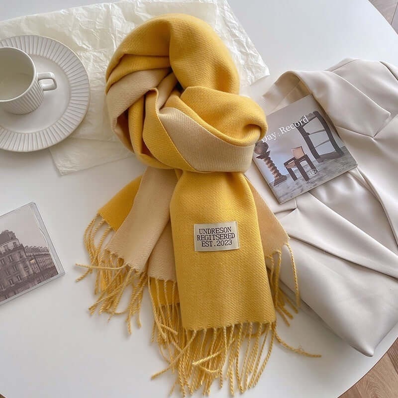 Men's Reversible Winter Scarf with Knit Fringe and Twisted Tassels - Image 19