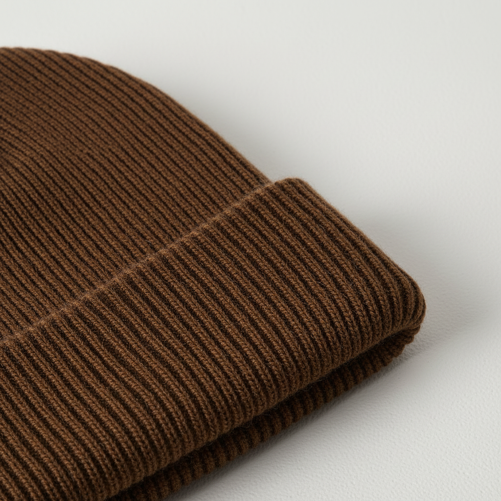 Men's Ribbed Knit Beanie Hat with Folded Cuff and Slouchy Crown Winter - Image 3