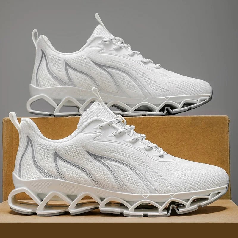Men's Running Shoes Low Top Sneakers with Knit and Arch Support - Image 3