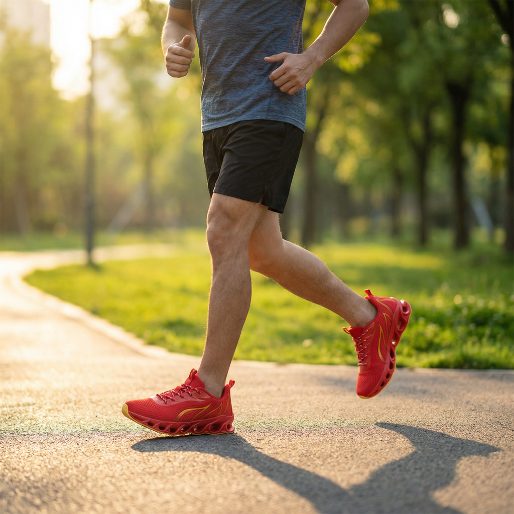Men's Running Shoes with Breathable Mesh Blade Sole and Padded Collar Support - Image 2