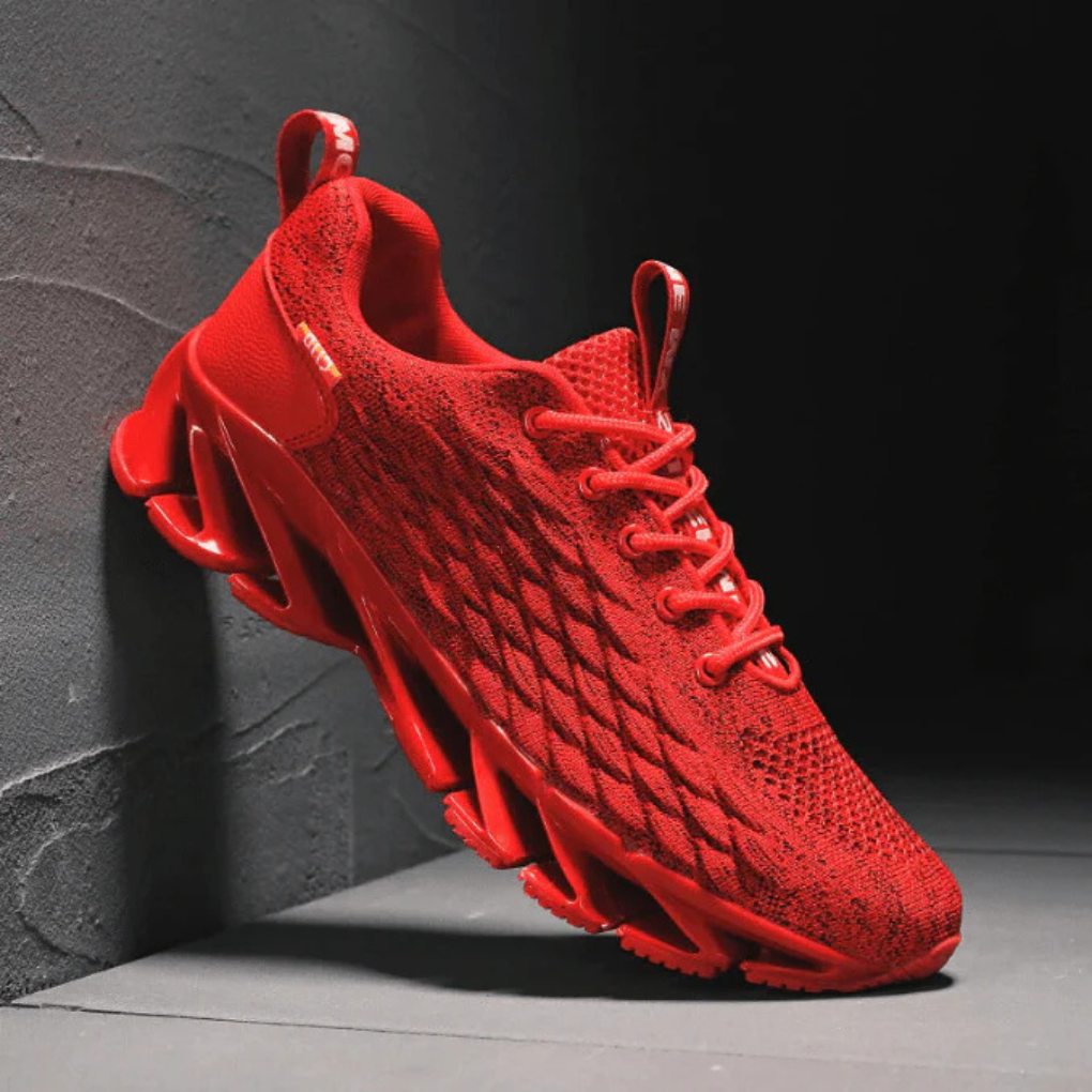 Men's Running Shoes with Knit Upper Lace-Up Closure and Grip Sole - Image 4