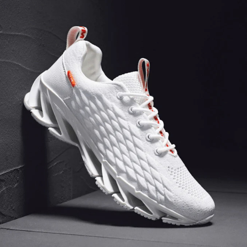 Men's Running Shoes with Knit Upper Lace-Up Closure and Grip Sole - Image 5
