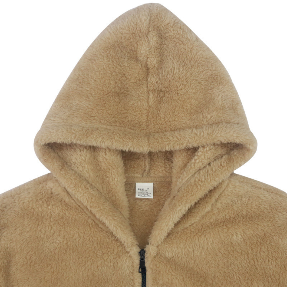 Men's Sherpa Fleece Jacket Full Zip Hooded with Utility Pockets - Image 4