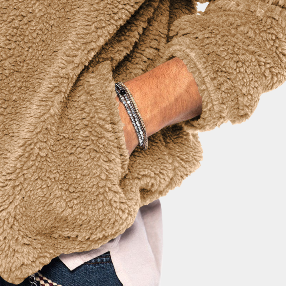 Men's Sherpa Fleece Jacket Full Zip Hooded with Utility Pockets - Image 5