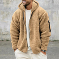 Men's Sherpa Fleece Jacket Full Zip Hooded with Utility Pockets - Image 6