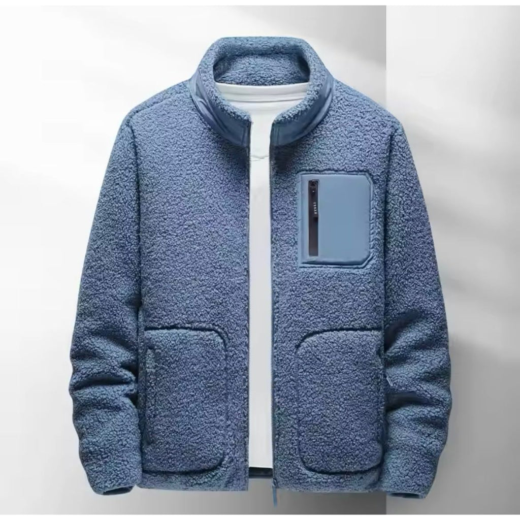 Men's Sherpa Fleece Jacket with Full Zip and Chest Pocket - Image 6