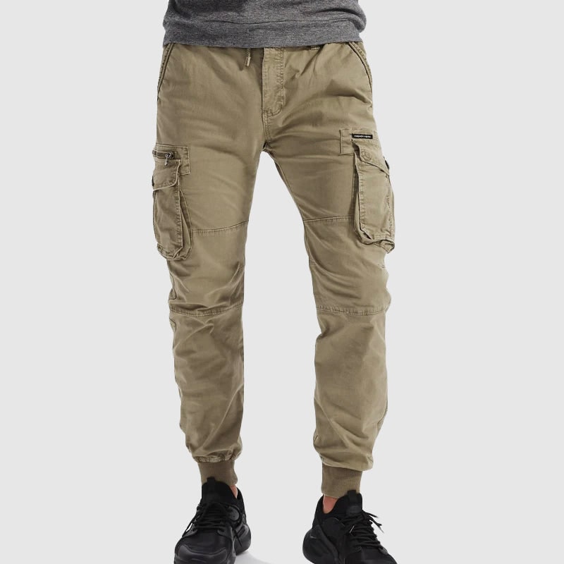 Men's Slim Fit Cargo Pants Joggers with Drawstring Waist and Tapered Ankle Cuffs - Image 1