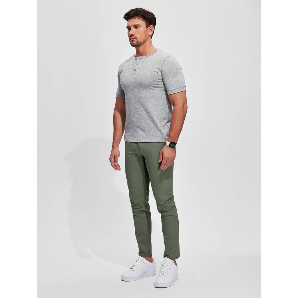 Men's Slim Fit Chino Pants with Stretch Cotton Blend and Tapered Leg - Image 11