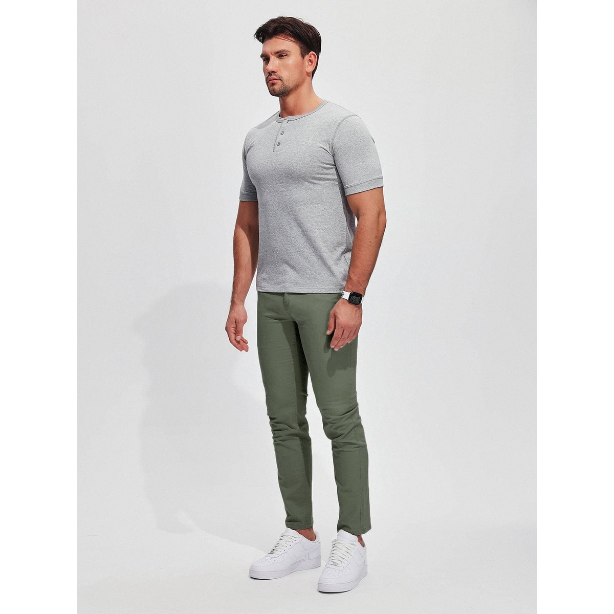 Men's Slim Fit Chino Pants with Stretch Cotton Blend and Tapered Leg - Image 11