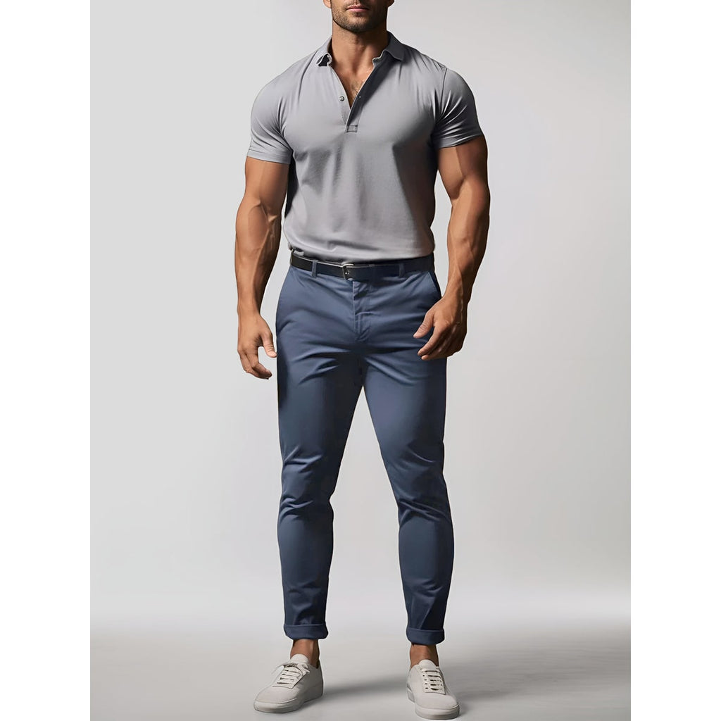 Men's Slim Fit Chino Pants with Stretch Cotton Blend and Tapered Leg - Image 3