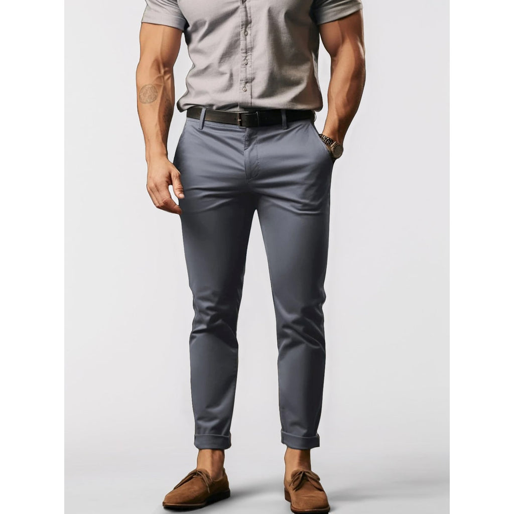 Men's Slim Fit Chino Pants with Stretch Cotton Blend and Tapered Leg - Image 6