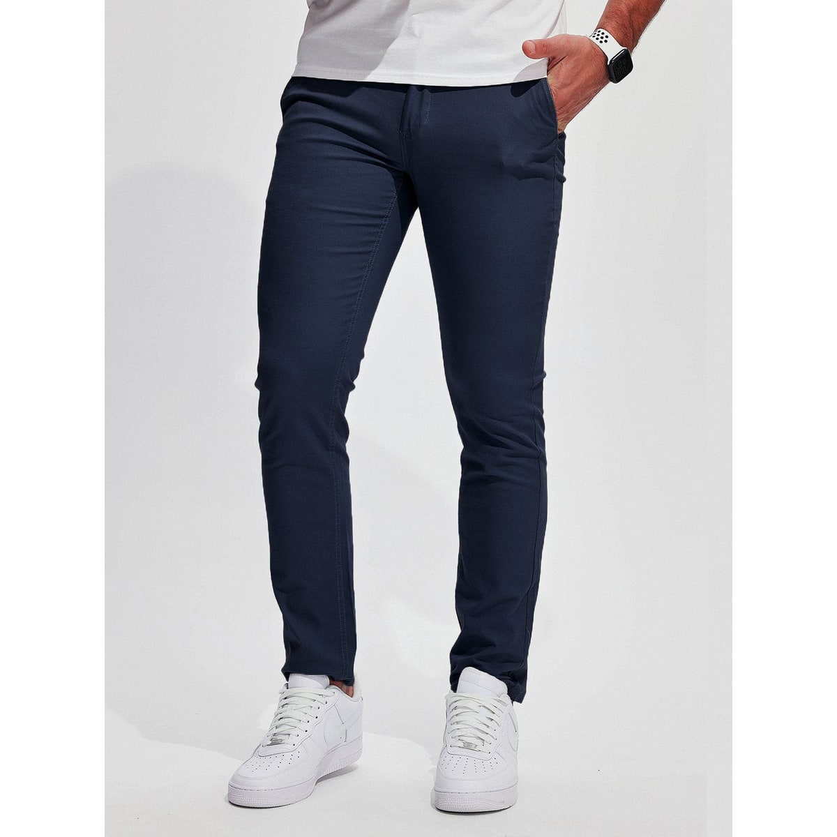 Men's Slim Fit Chino Pants with Stretch Cotton Blend and Tapered Leg - Image 8