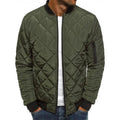 Men's Slim Fit Quilted Bomber Jacket with Ribbed Trim and Zip Pocket - Image 1