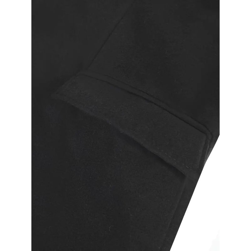 Men's Slim-Fit Trench Wool Overcoat with Notched Lapel and Long Dress Length - Image 5