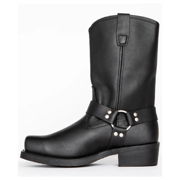 Men's Square Toe Motorcycle Harness Boots with Metal Studs and Pull-On Side Tabs - Image 6