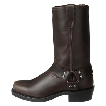 Men's Square Toe Motorcycle Harness Boots with Metal Studs and Pull-On Side Tabs - Image 7