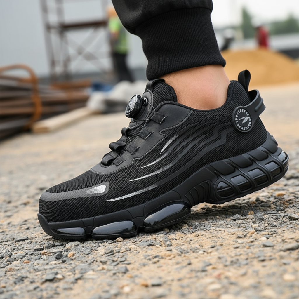Men's Steel Toe Shoes Safety Sneakers with Rotary Dial Lacing and Reinforced Cap - Image 1