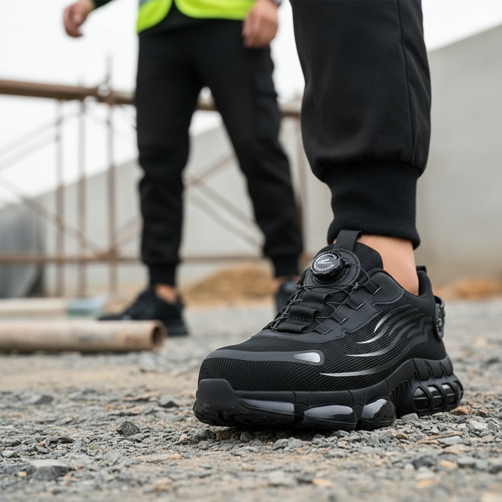 Men's Steel Toe Shoes Safety Sneakers with Rotary Dial Lacing and Reinforced Cap - Image 3