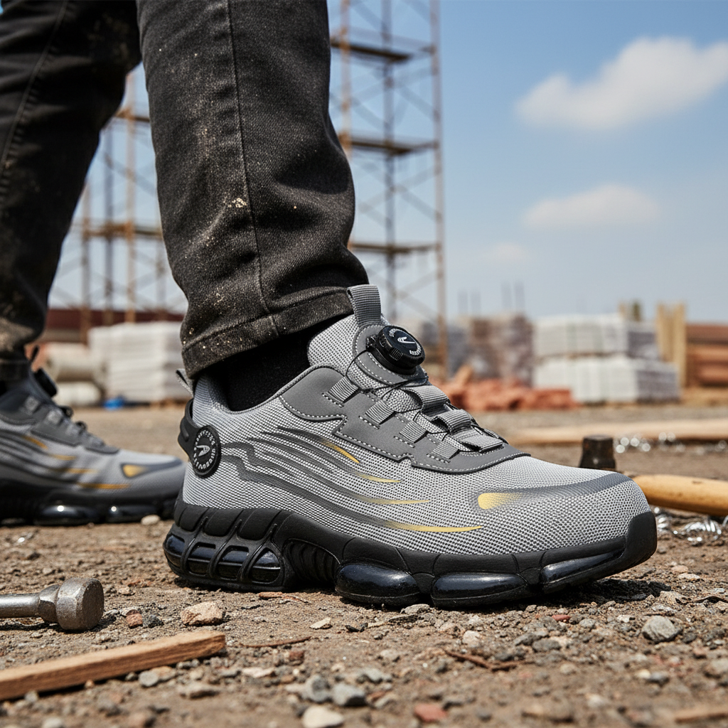 Men's Steel Toe Shoes Safety Sneakers with Rotary Dial Lacing and Reinforced Cap - Image 7