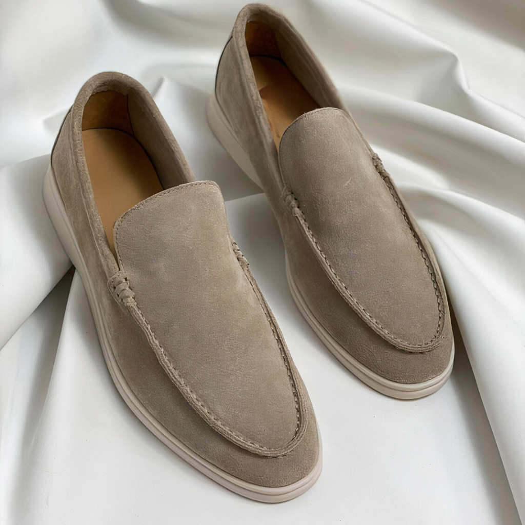 Men's Suede Casual Loafers Slip on with Moc Toe Stitching and Leather Lining - Image 2