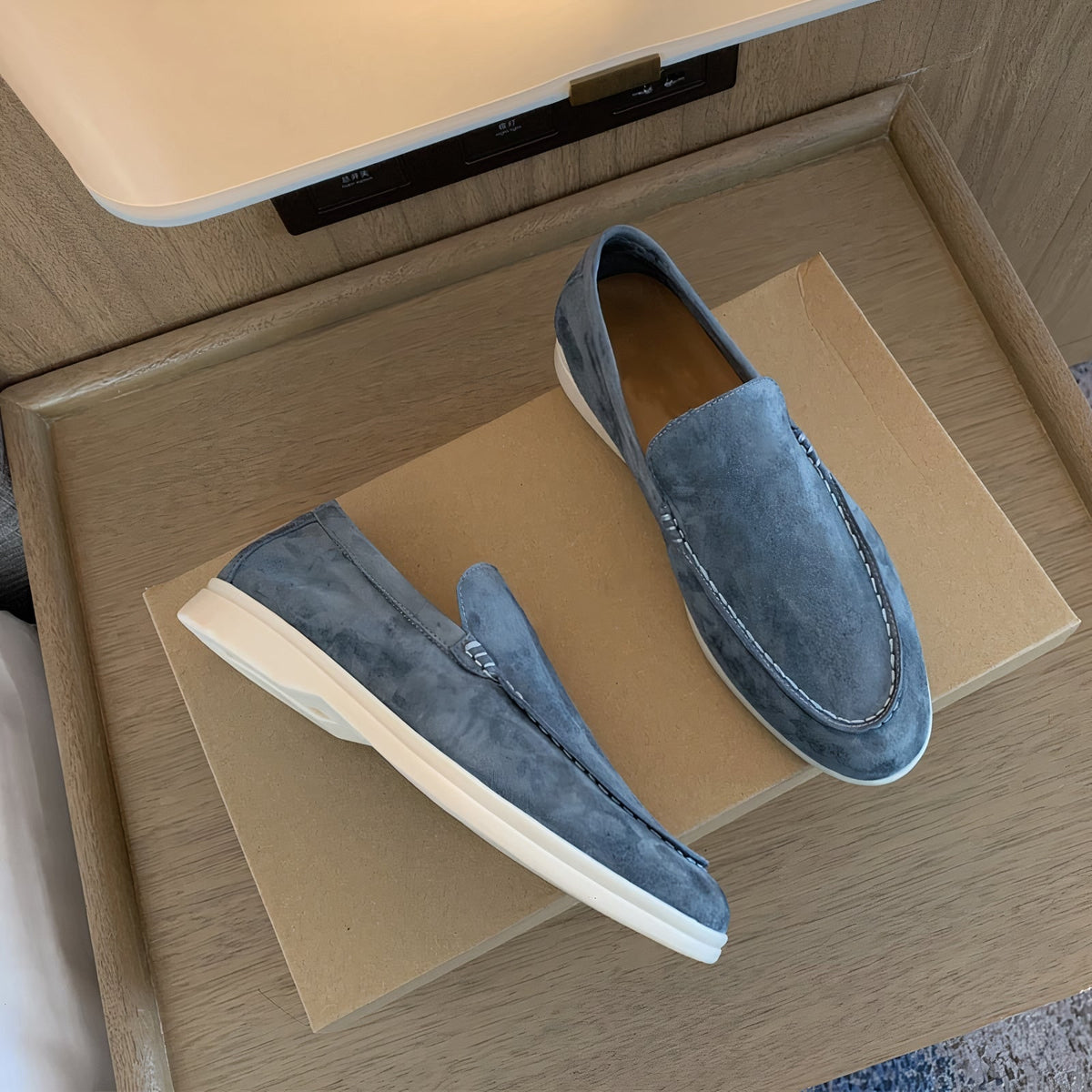 Men's Suede Casual Loafers Slip on with Moc Toe Stitching and Leather Lining - Image 5
