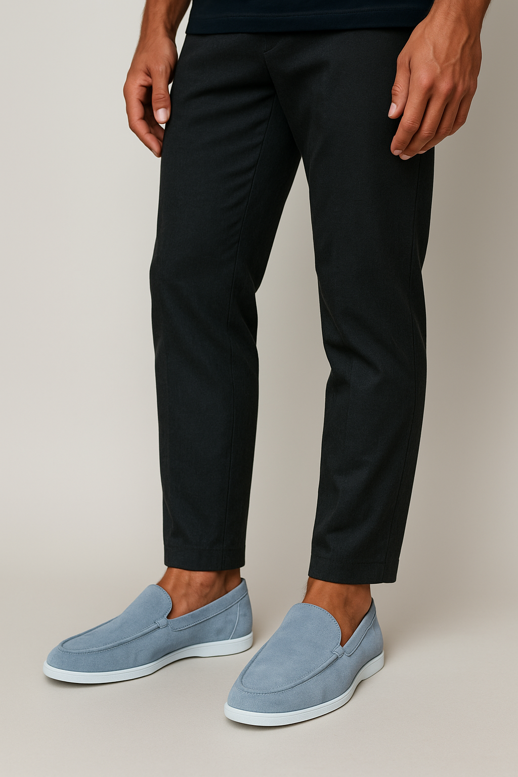 Men's Suede Slip on Loafers with Moc Toe Stitching and Rubber Sole - Image 11