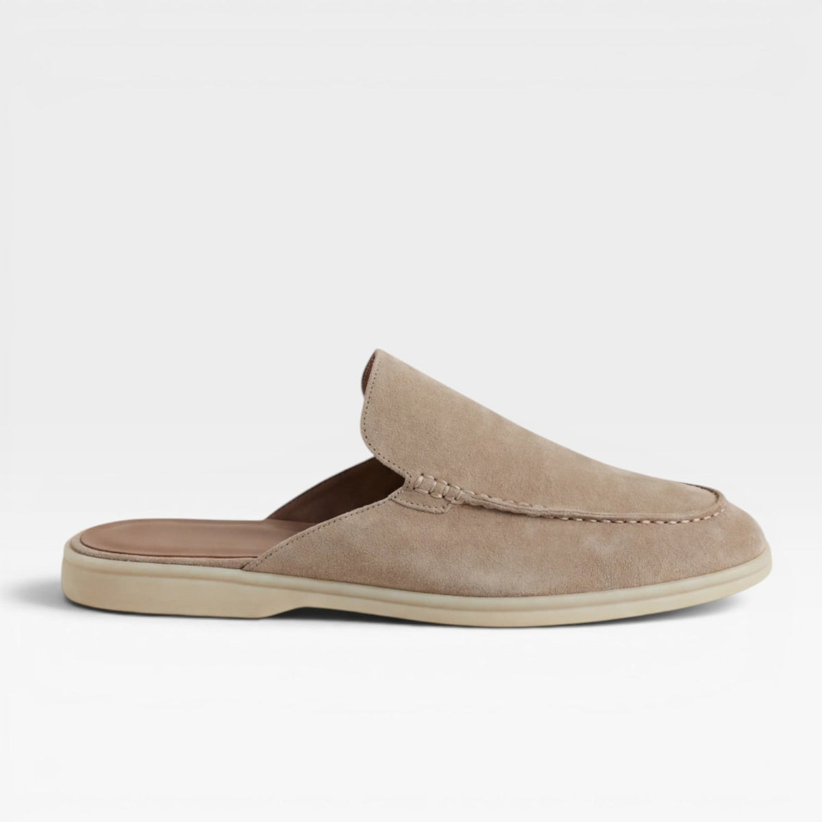 Men's Suede Slip on Mules Loafers with Moccasin Toe and Padded Footbed - Image 1