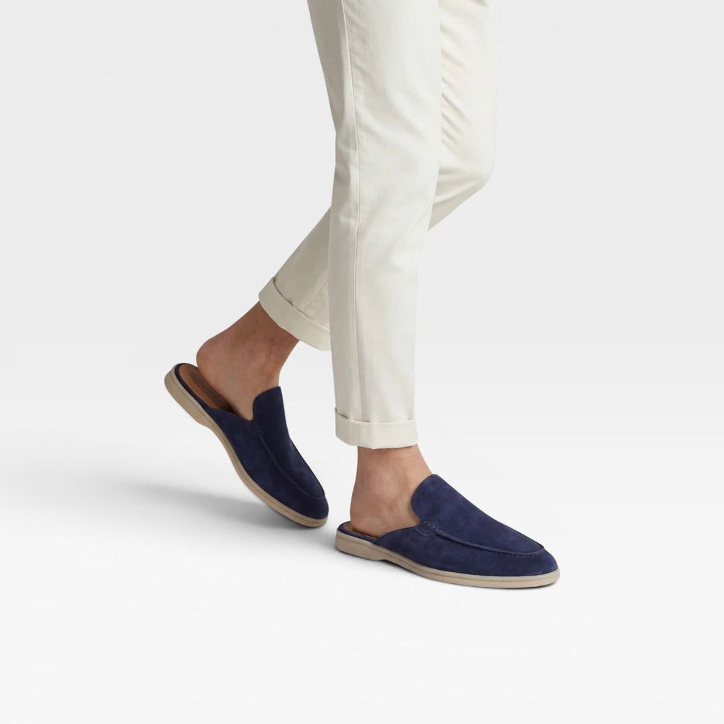 Men's Suede Slip on Mules Loafers with Moccasin Toe and Padded Footbed - Image 10