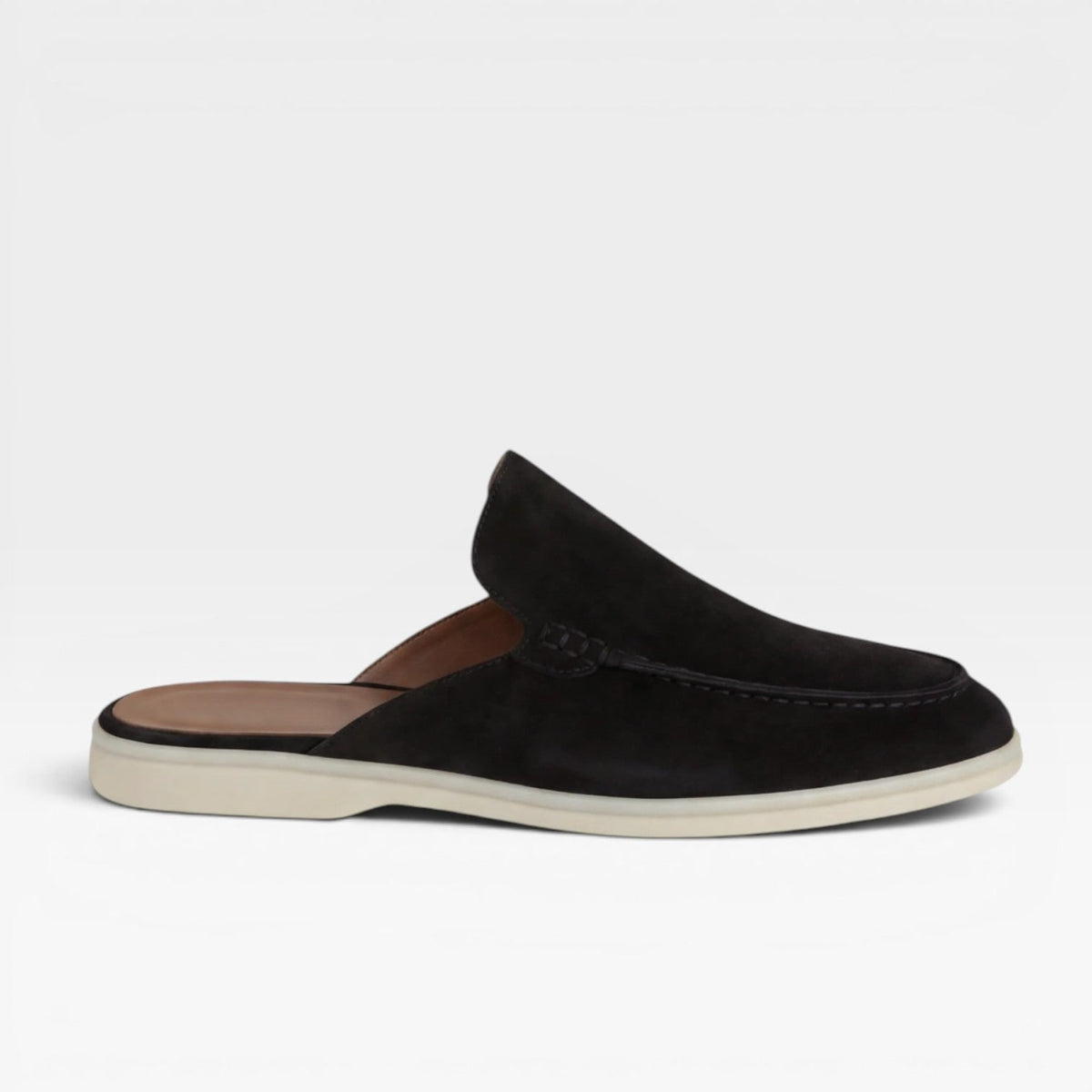 Men's Suede Slip on Mules Loafers with Moccasin Toe and Padded Footbed - Image 3