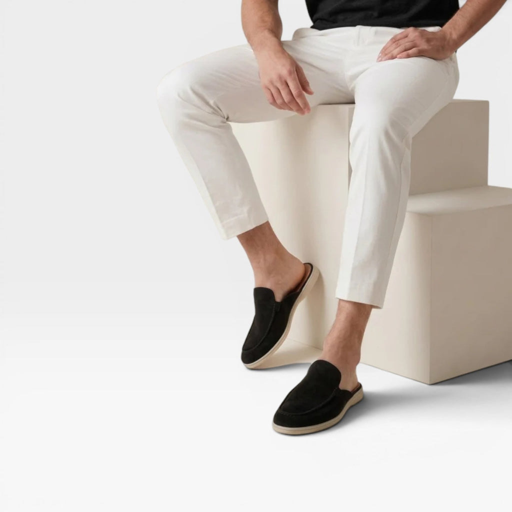 Men's Suede Slip on Mules Loafers with Moccasin Toe and Padded Footbed - Image 6