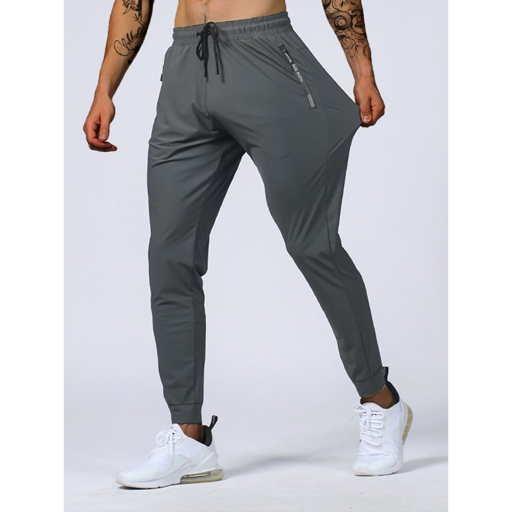 Men's Sweatpants Athletic Joggers with Zippered Pockets and Stretch - Image 1
