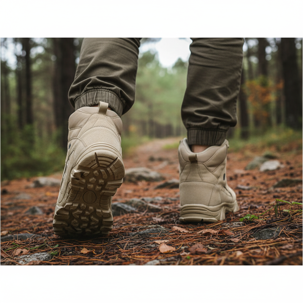 Men's Tactical Steel Toe Boots Waterproof Lace-Up with Padded Ankle Collar - Image 2