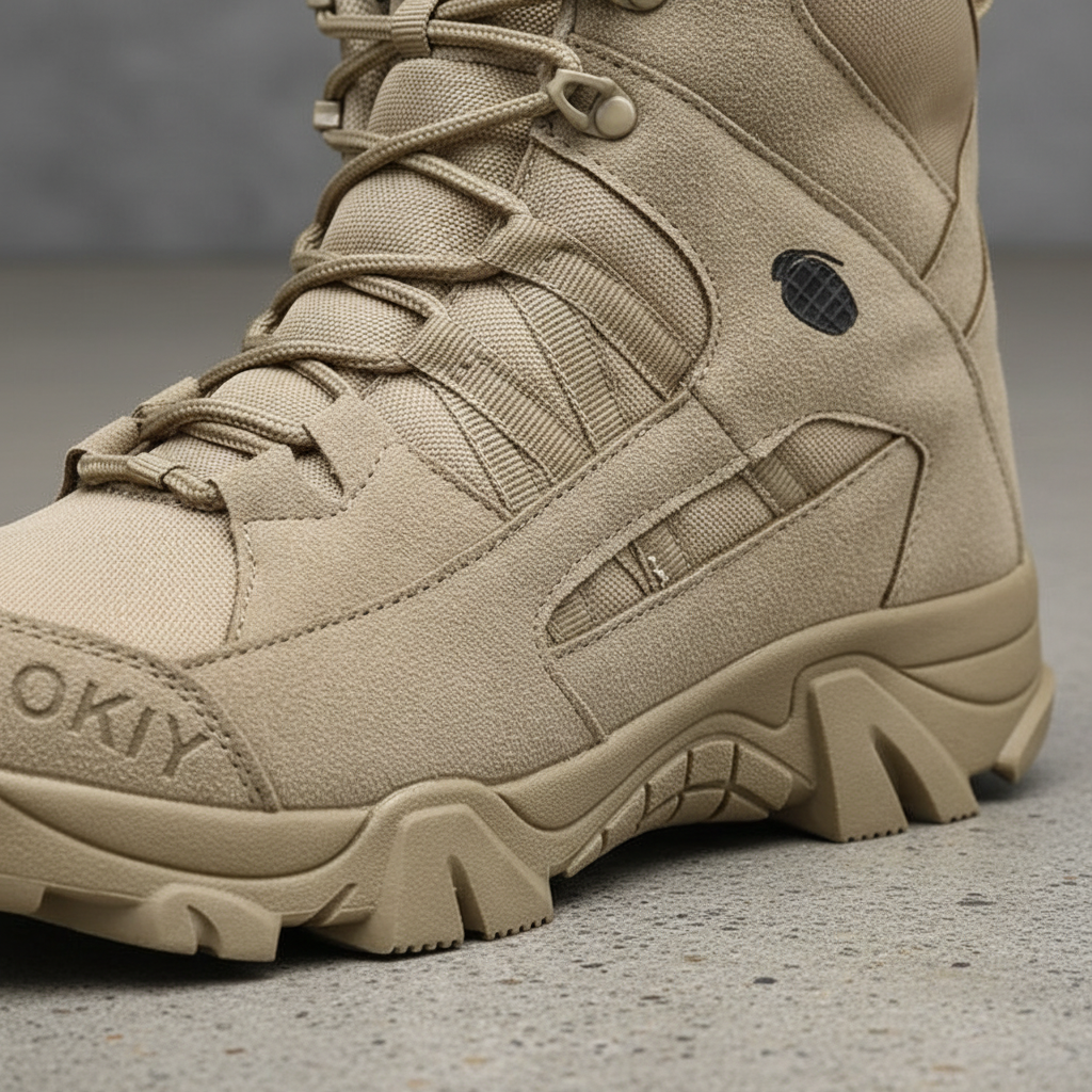 Men's Tactical Steel Toe Boots Waterproof Lace-Up with Padded Ankle Collar - Image 4