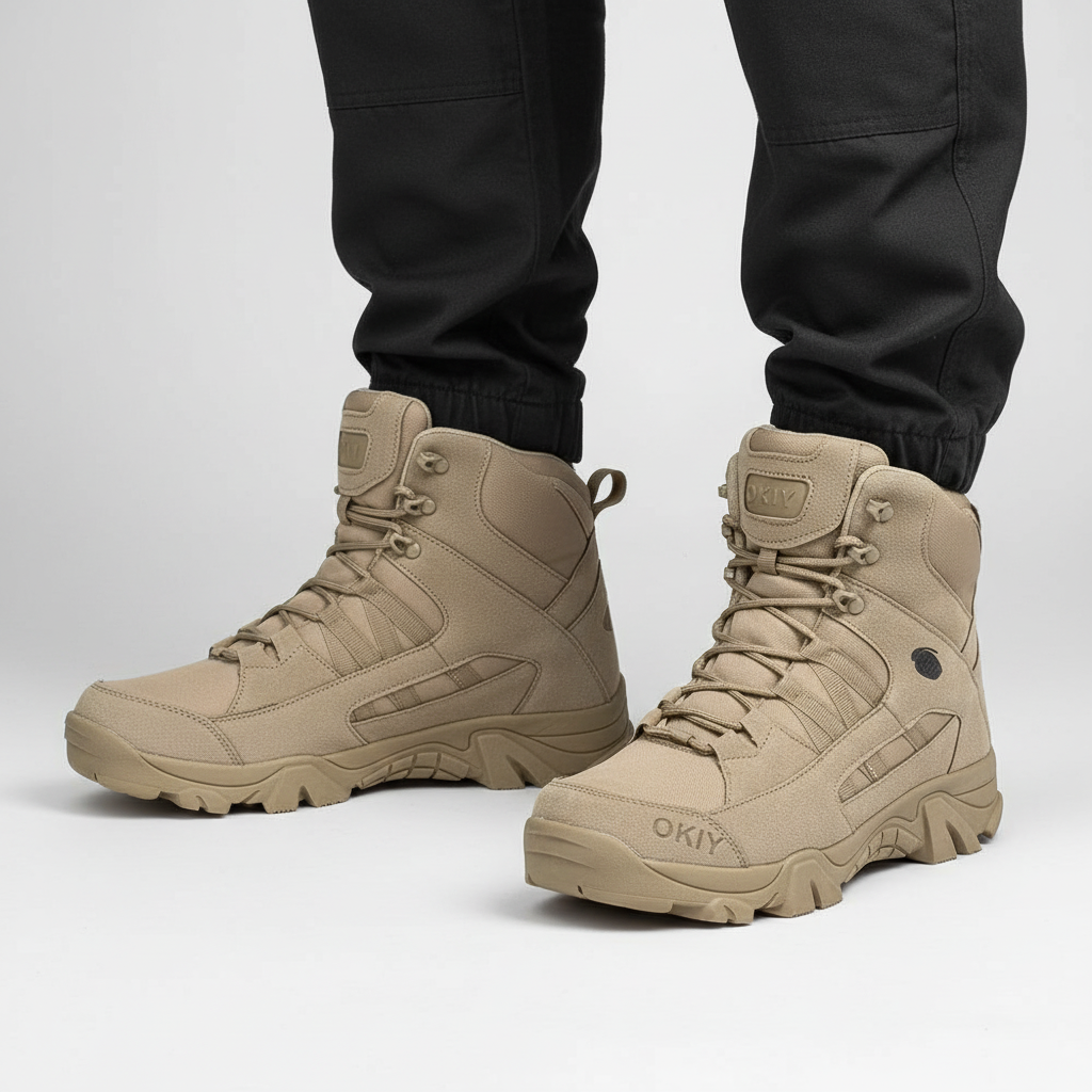Men's Tactical Steel Toe Boots Waterproof Lace-Up with Padded Ankle Collar - Image 5