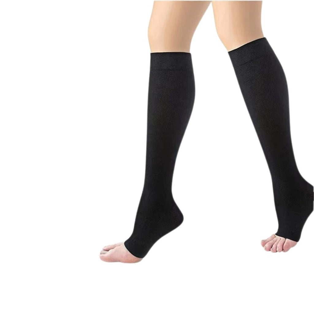 Men's Toeless Compression Socks for Varicose Veins and Pregnancy with Knee High Knit Support - Image 6