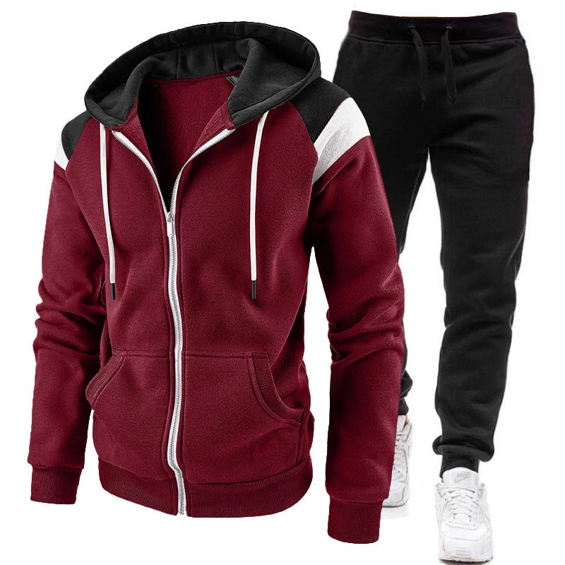 Men's Tracksuit Sweat Suit Jogging Set with Zip-Up Hoodie and Jogger Pants - Image 1