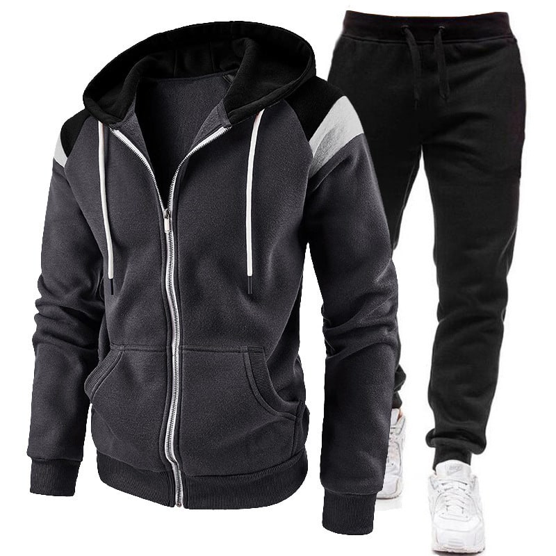 Men's Tracksuit Sweat Suit Jogging Set with Zip-Up Hoodie and Jogger Pants - Image 2
