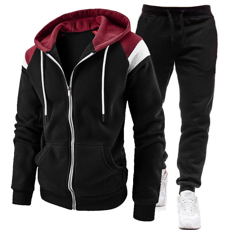 Men's Tracksuit Sweat Suit Jogging Set with Zip-Up Hoodie and Jogger Pants - Image 3