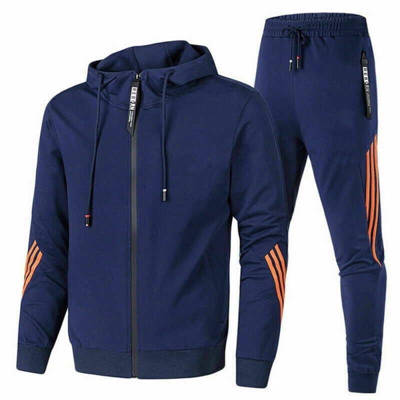 Men's Tracksuit Sweat Suits Jogging Set with Hoodie and Joggers Zip Pockets - Image 1