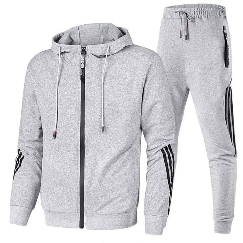 Men's Tracksuit Sweat Suits Jogging Set with Hoodie and Joggers Zip Pockets - Image 3
