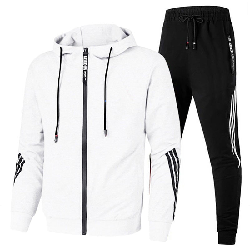 Men's Tracksuit Sweat Suits Jogging Set with Hoodie and Joggers Zip Pockets - Image 4