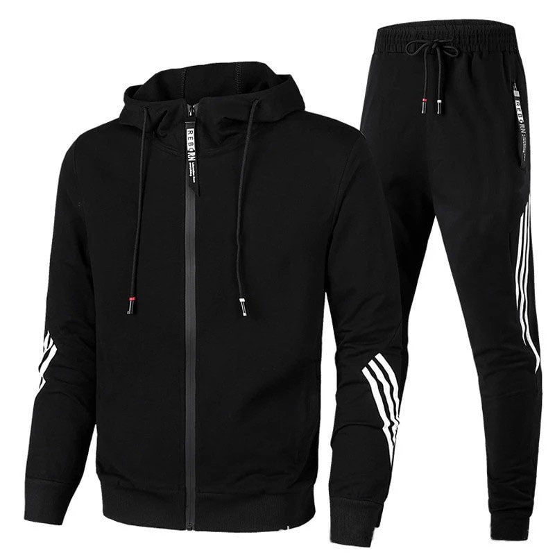 Men's Tracksuit Sweat Suits Jogging Set with Hoodie and Joggers Zip Pockets - Image 5