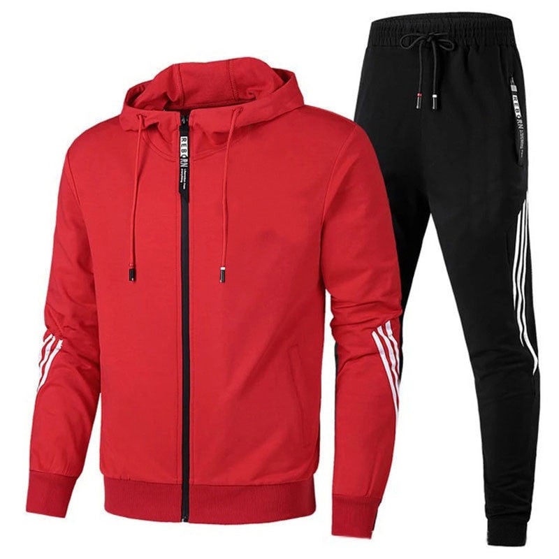 Men's Tracksuit Sweat Suits Jogging Set with Hoodie and Joggers Zip Pockets - Image 6