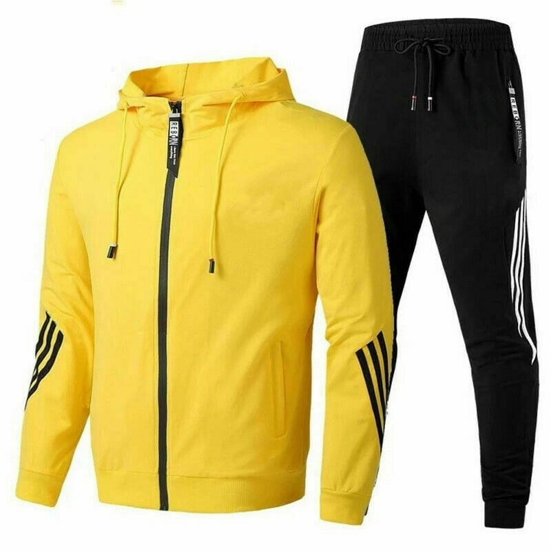 Men's Tracksuit Sweat Suits Jogging Set with Hoodie and Joggers Zip Pockets - Image 7
