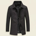 Men's Trench Car Overcoat with Point Collar and Welt Pockets - Image 3