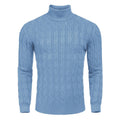 Men's Turtleneck Cable Knit Roll Neck Sweater with Ribbed Cuffs and Slim Fit - Image 15